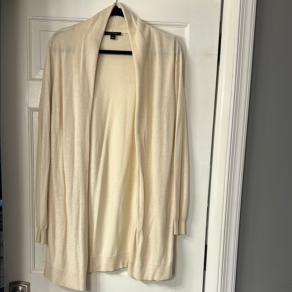 Ann Taylor Cream Cardigan Sweater